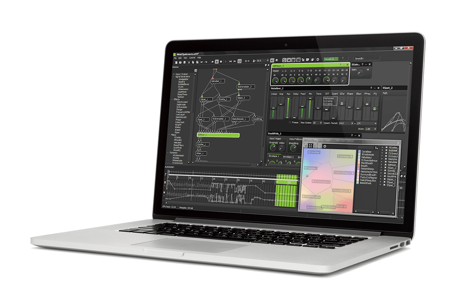 Open Macbook laptop with screen showing data handling dashboard.